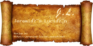 Jeremiás Lucián névjegykártya